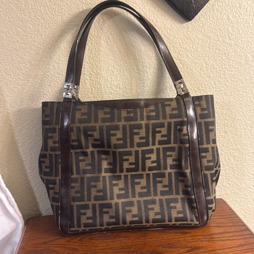 Fendi Brown and Black Monogram Tote